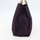 PRADA Hand Bag Nylon Metal Purple Gold Auth 155415-3