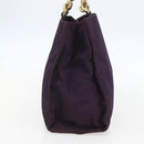 PRADA Hand Bag Nylon Metal Purple Gold Auth 155415-4