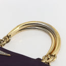 PRADA Hand Bag Nylon Metal Purple Gold Auth 155415-8