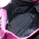 PRADA Hand Bag Nylon Metal Purple Gold Auth 155416-11