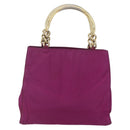 PRADA Hand Bag Nylon Metal Purple Gold Auth 155416-2