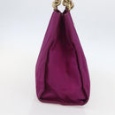 PRADA Hand Bag Nylon Metal Purple Gold Auth 155416-3