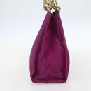 PRADA Hand Bag Nylon Metal Purple Gold Auth 155416-4