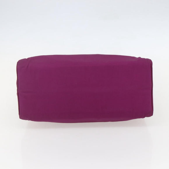PRADA Hand Bag Nylon Metal Purple Gold Auth 155416