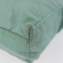 PRADA Chain Shoulder Bag Nylon Gold Light green Auth 155417-11