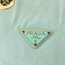 PRADA Chain Shoulder Bag Nylon Gold Light green Auth 155417-14
