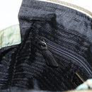 PRADA Chain Shoulder Bag Nylon Gold Light green Auth 155417-20