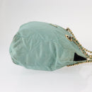 PRADA Chain Shoulder Bag Nylon Gold Light green Auth 155417-4
