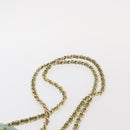 PRADA Chain Shoulder Bag Nylon Gold Light green Auth 155417-8