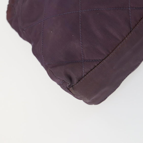 PRADA Chain Shoulder Bag Nylon Purple Gold Auth 155418