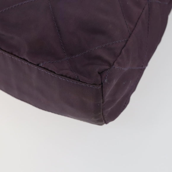 PRADA Chain Shoulder Bag Nylon Purple Gold Auth 155418