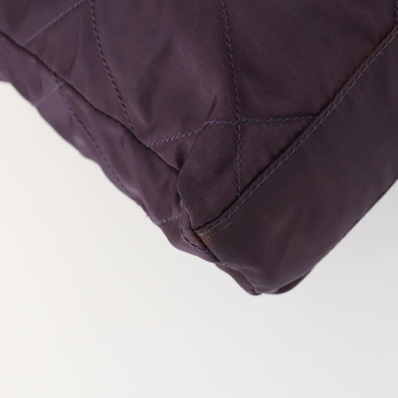 PRADA Chain Shoulder Bag Nylon Purple Gold Auth 155418
