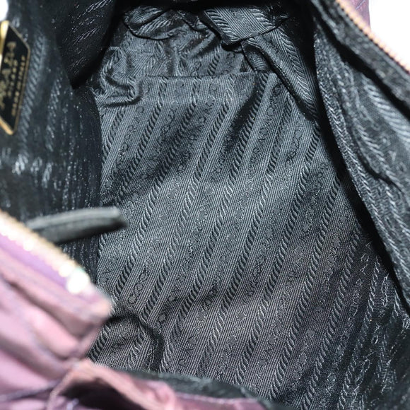 PRADA Chain Shoulder Bag Nylon Purple Gold Auth 155418