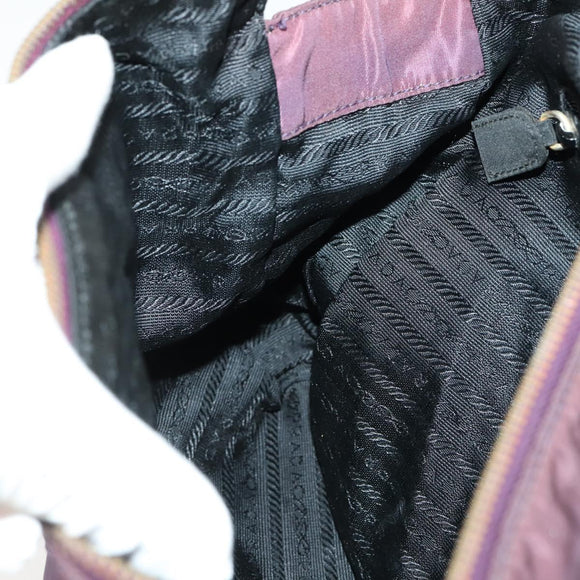 PRADA Chain Shoulder Bag Nylon Purple Gold Auth 155418