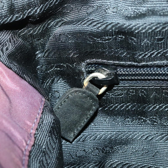 PRADA Chain Shoulder Bag Nylon Purple Gold Auth 155418