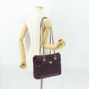 PRADA Chain Shoulder Bag Nylon Purple Gold Auth 155418-23