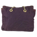 PRADA Chain Shoulder Bag Nylon Purple Gold Auth 155418-2