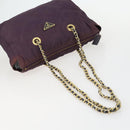 PRADA Chain Shoulder Bag Nylon Purple Gold Auth 155418-7