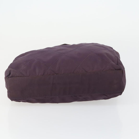 PRADA Chain Shoulder Bag Nylon Purple Gold Auth 155418