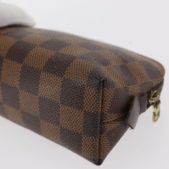 LOUIS VUITTON Damier Ebene Pochette Cosmetic PM Etui N47516 LV Auth 155421