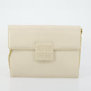 GIVENCHY Chain Bag Leather 2 Set White Black Auth 155424-10