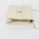 GIVENCHY Chain Bag Leather 2 Set White Black Auth 155424-12