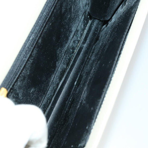 GIVENCHY Chain Bag Leather 2 Set White Black Auth 155424