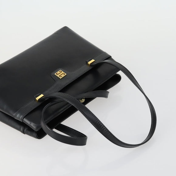 GIVENCHY Chain Bag Leather 2 Set White Black Auth 155424