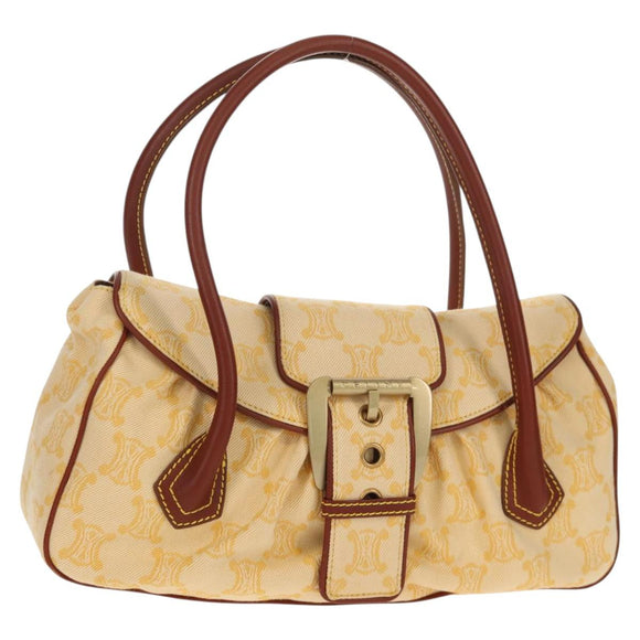 CELINE Paris Macadam Canvas Hand Bag Yellow Auth 155452V