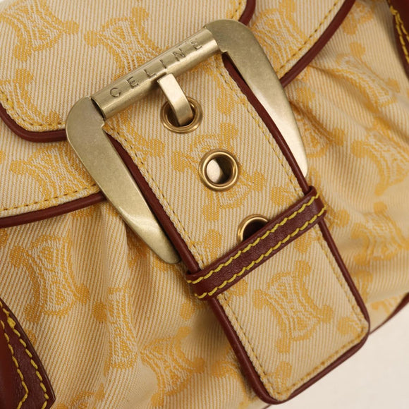 CELINE Paris Macadam Canvas Hand Bag Yellow Auth 155452V
