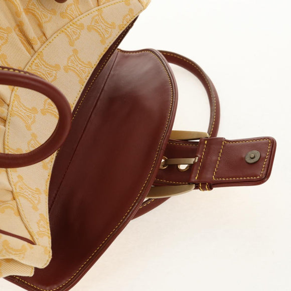 CELINE Paris Macadam Canvas Hand Bag Yellow Auth 155452V