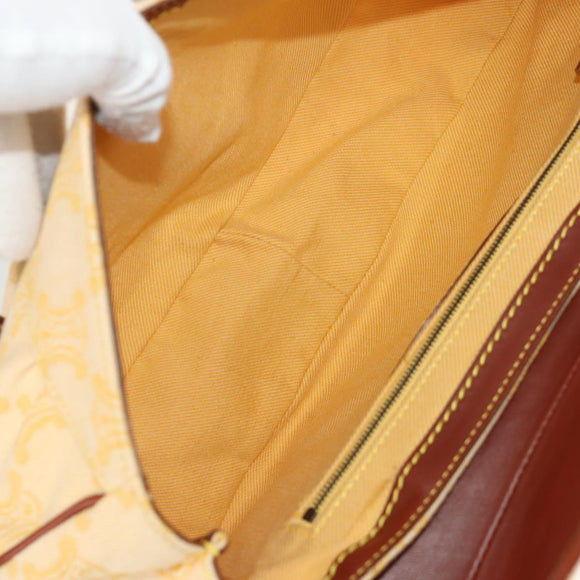 CELINE Paris Macadam Canvas Hand Bag Yellow Auth 155452V