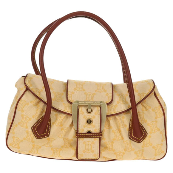 CELINE Paris Macadam Canvas Hand Bag Yellow Auth 155452V