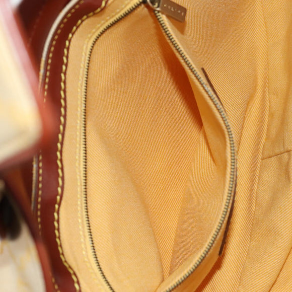 CELINE Paris Macadam Canvas Hand Bag Yellow Auth 155452V