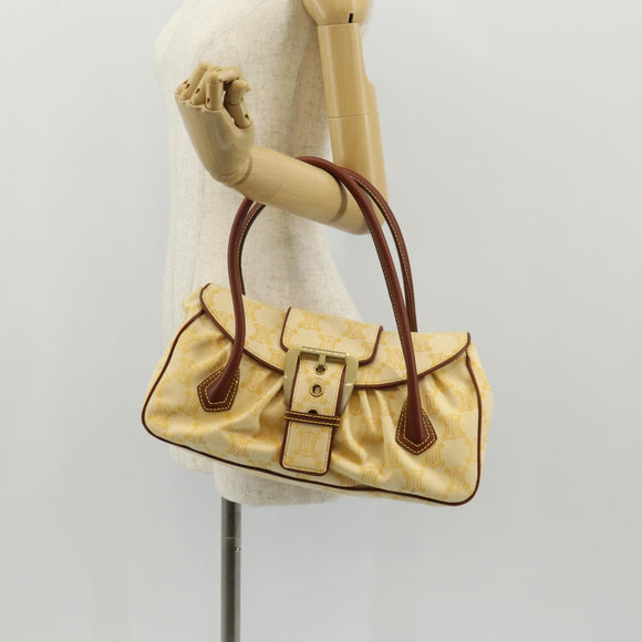 CELINE Paris Macadam Canvas Hand Bag Yellow Auth 155452V
