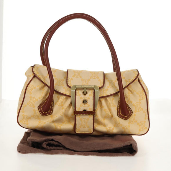 CELINE Paris Macadam Canvas Hand Bag Yellow Auth 155452V