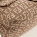 FENDI Zucchino Canvas Mini Mamma Baguette Shoulder Bag Pink Gold Auth 155455V-12