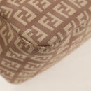 FENDI Zucchino Canvas Mini Mamma Baguette Shoulder Bag Pink Gold Auth 155455V-14