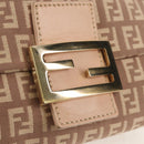 FENDI Zucchino Canvas Mini Mamma Baguette Shoulder Bag Pink Gold Auth 155455V-16