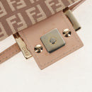 FENDI Zucchino Canvas Mini Mamma Baguette Shoulder Bag Pink Gold Auth 155455V-18
