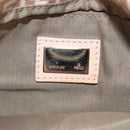 FENDI Zucchino Canvas Mini Mamma Baguette Shoulder Bag Pink Gold Auth 155455V-19