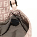 FENDI Zucchino Canvas Mini Mamma Baguette Shoulder Bag Pink Gold Auth 155455V-22