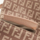 FENDI Zucchino Canvas Mini Mamma Baguette Shoulder Bag Pink Gold Auth 155455V-24