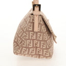 FENDI Zucchino Canvas Mini Mamma Baguette Shoulder Bag Pink Gold Auth 155455V-5