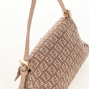 FENDI Zucchino Canvas Mini Mamma Baguette Shoulder Bag Pink Gold Auth 155455V-6