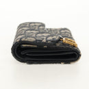 Christian Dior Trotter Canvas Oblique Wallet Navy Gold Auth 155462M-4