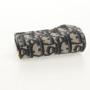 Christian Dior Trotter Canvas Oblique Wallet Navy Gold Auth 155462M-6