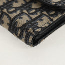 Christian Dior Trotter Canvas Oblique Wallet Navy Gold Auth 155462M-9