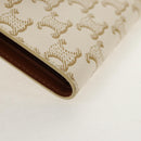 CELINE Triomphe Compact Wallet PVC White Gold Auth 155467M-10