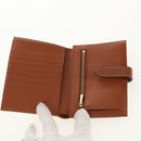 CELINE Triomphe Compact Wallet PVC White Gold Auth 155467M-15